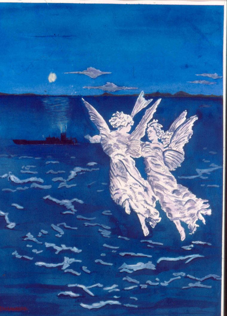 Guardian Angels - Watercolor by Fred Halkett