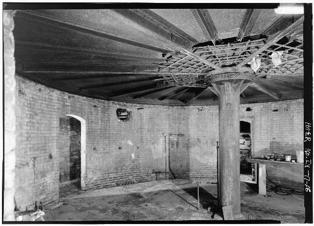 16. GENERAL VIEW OF CIRCULAR ROOM IN CELLAR SHOWING STEEL...