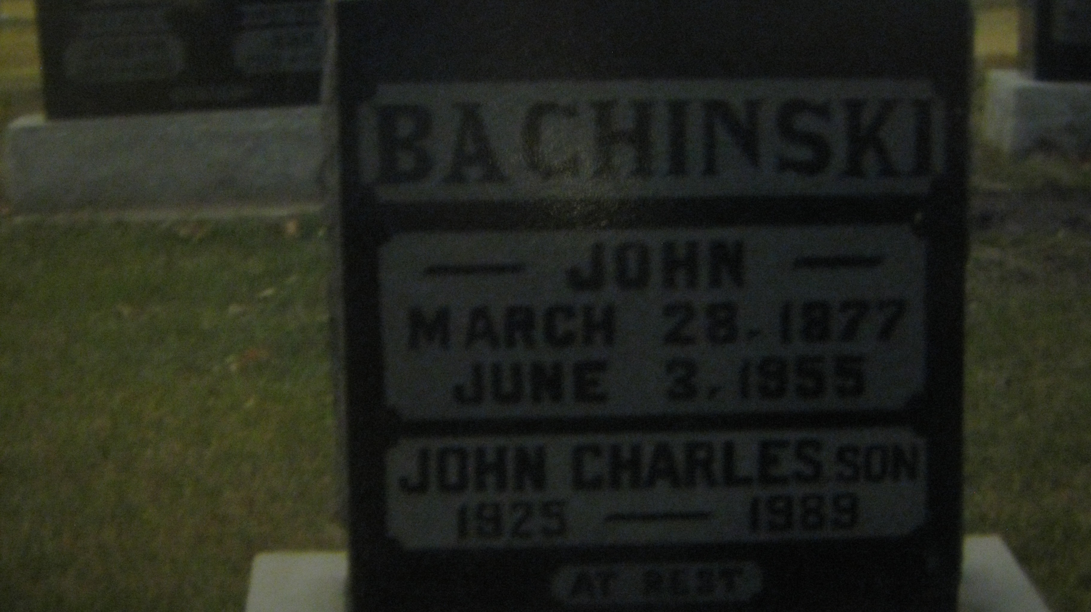 John & John C. Bachinski headstone