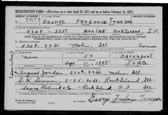 George Frederic Traeger's Draft Card