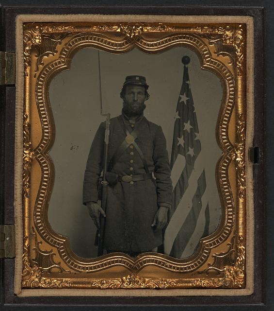 [Unidentified soldier in Union uniform and Company H cap...