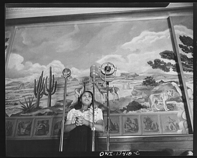 Washington, D.C. Marian Anderson broadcasting a Negro...