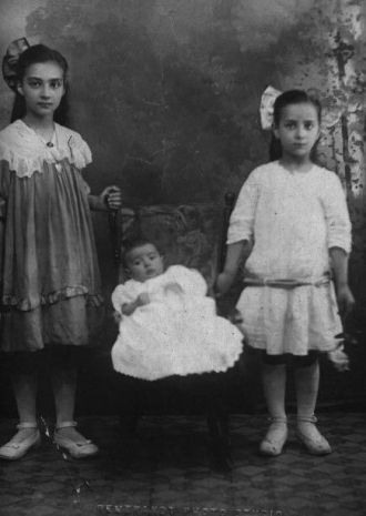 two young girls and baby,baptism