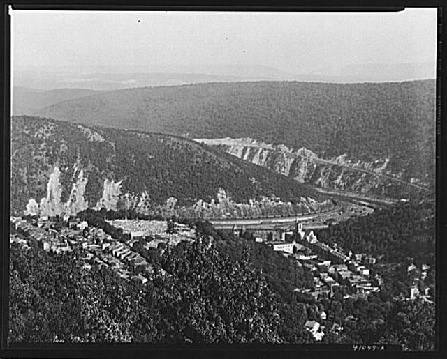 View of Upper and Lower Mauch Chunk from Mount Pisgah