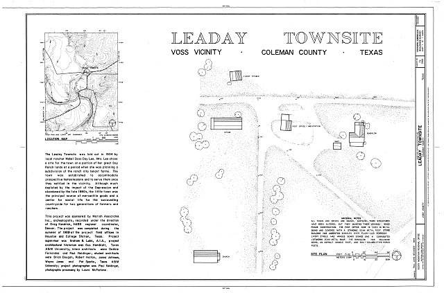 HABS TEX,42-VOS.V,11- (sheet 1 of 1) - Leaday Townsite,...