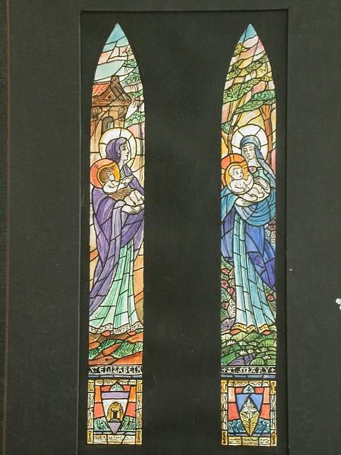 [Design drawing for stained glass window with St....