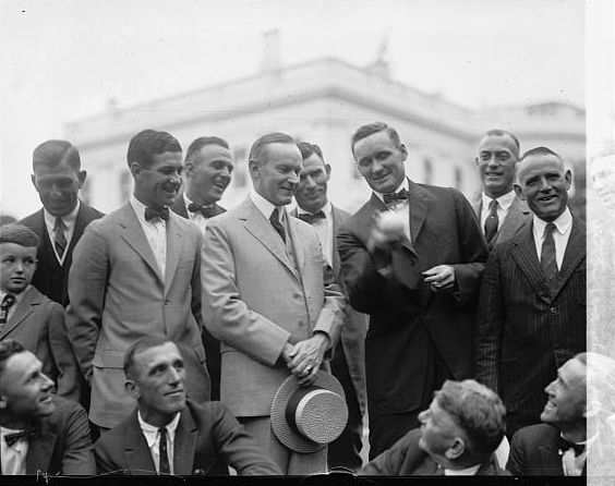 Coolidge with Wash. baseball team