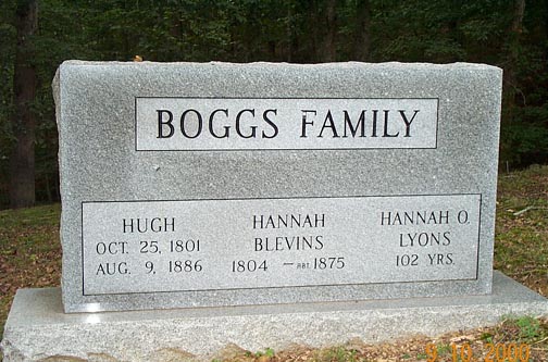 Hugh & Hannah Boggs Headstone