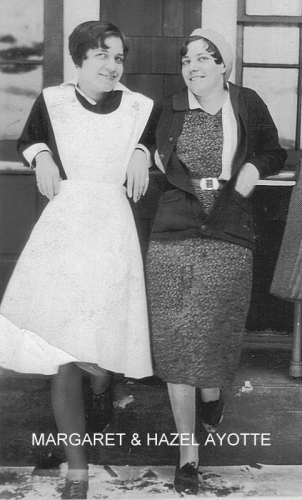 Hazel and Margaret, her sister, Ayotte in Tupper Lake, New York