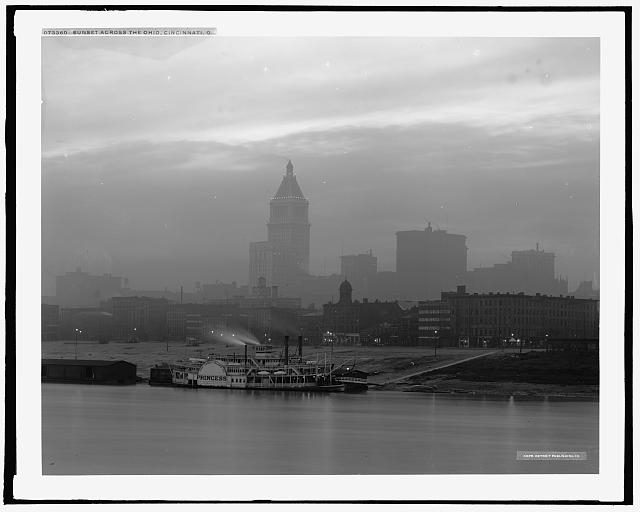 Sunset across the Ohio, Cincinnati, O[hio]