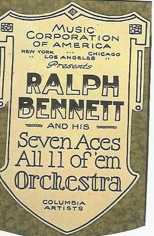 Ralph Bennett's Orchestra Advertisement Ralph Bennett's Orchestra Advertisement