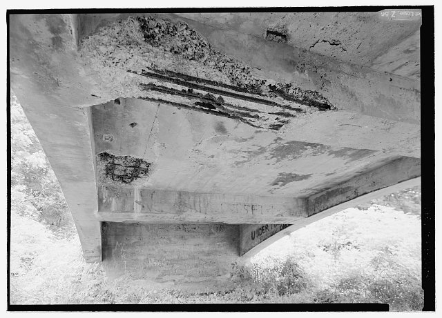 4. VIEW LOOKING ENE OF UNDERSIDE SHOWING RIBS AND BEAMS....
