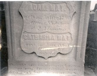 Adam May & Catharina gravestone