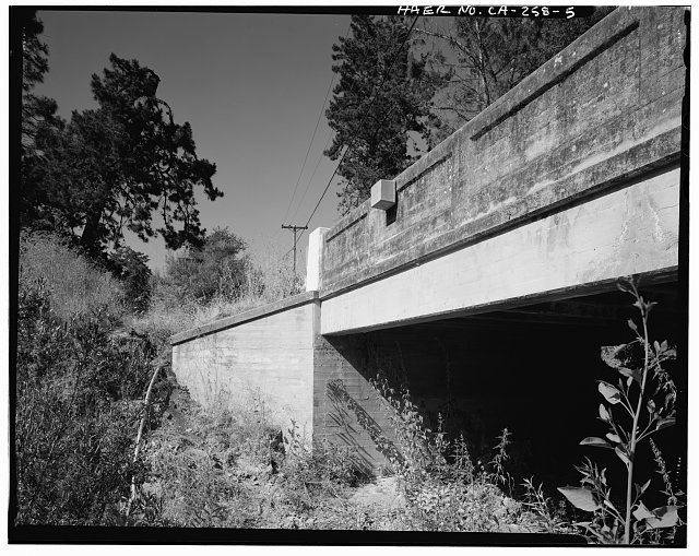 5. Oblique view of west side of Zaca Creek Bridge #1 and...