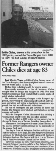 Eddie Chiles Obituary