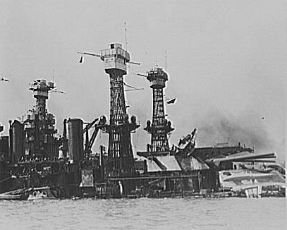 Pearl Harbor bombing. After the fire. 