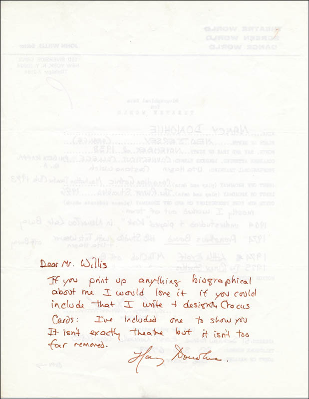 Nancy J Donohue Letter