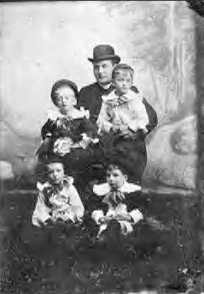 Tintype of Father & 4 sons Jamestown, CA