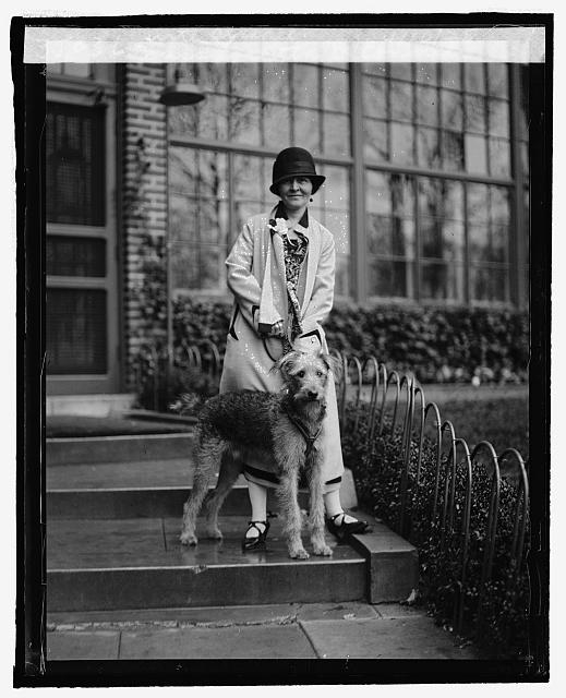 Miss Loretta O'Connell with airedale, 4/10/25
