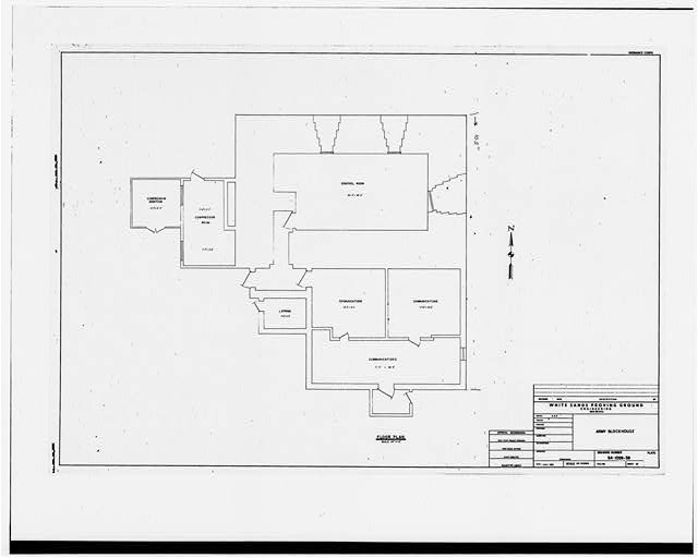 64. Photograph of line drawing. PLAN OF ARMY BLOCKHOUSE,...