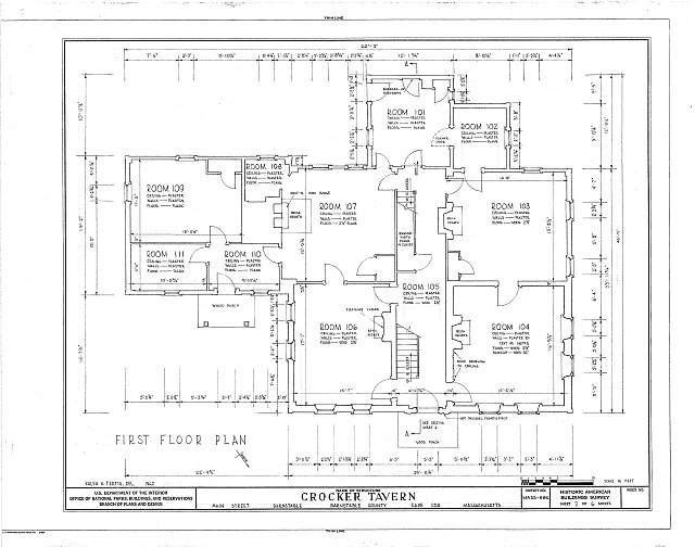 HABS MASS,1-BAR,2- (sheet 2 of 6) - Crocker Tavern, Main...