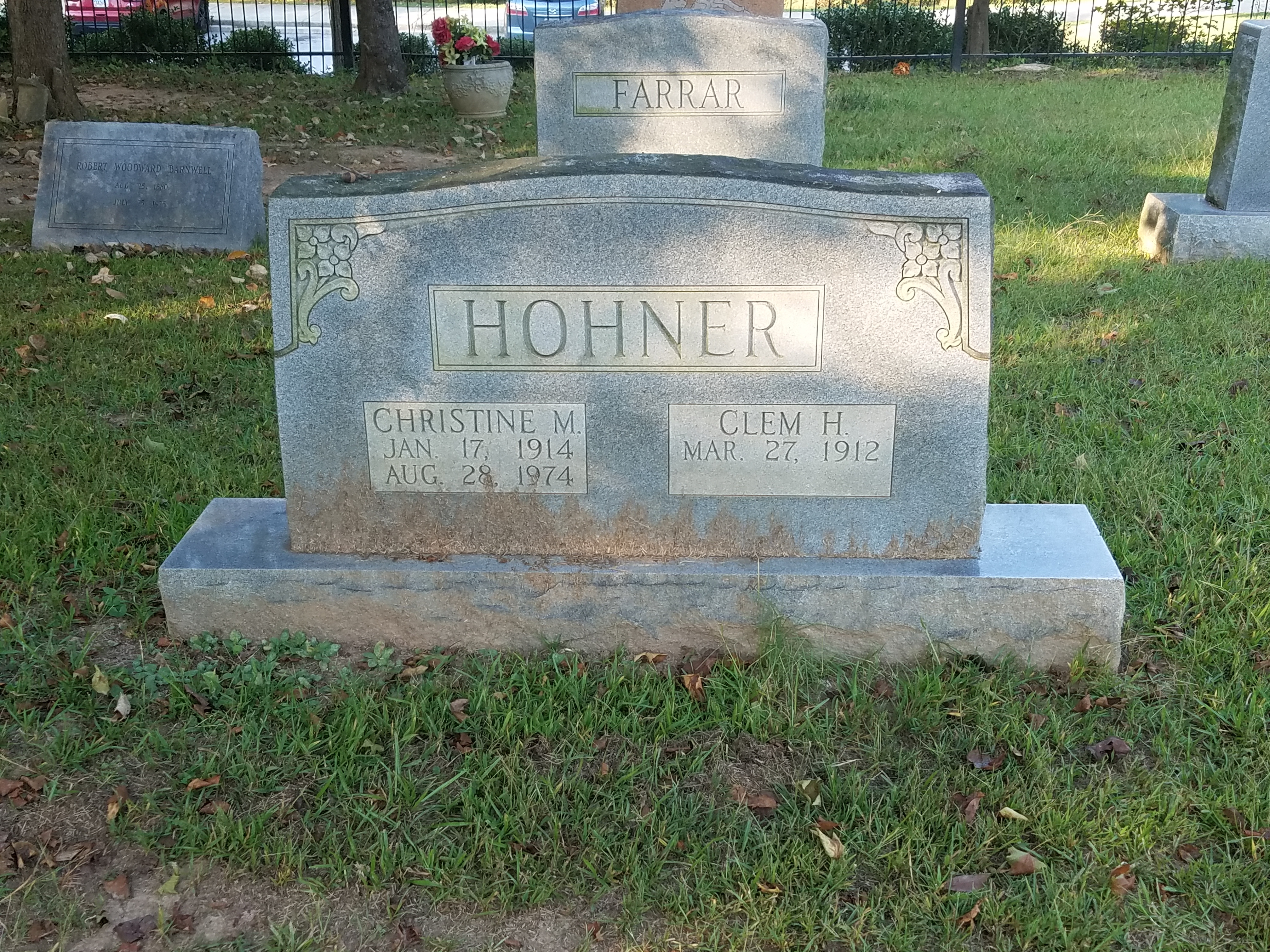 Christine and Clem H Hohner Gravesite