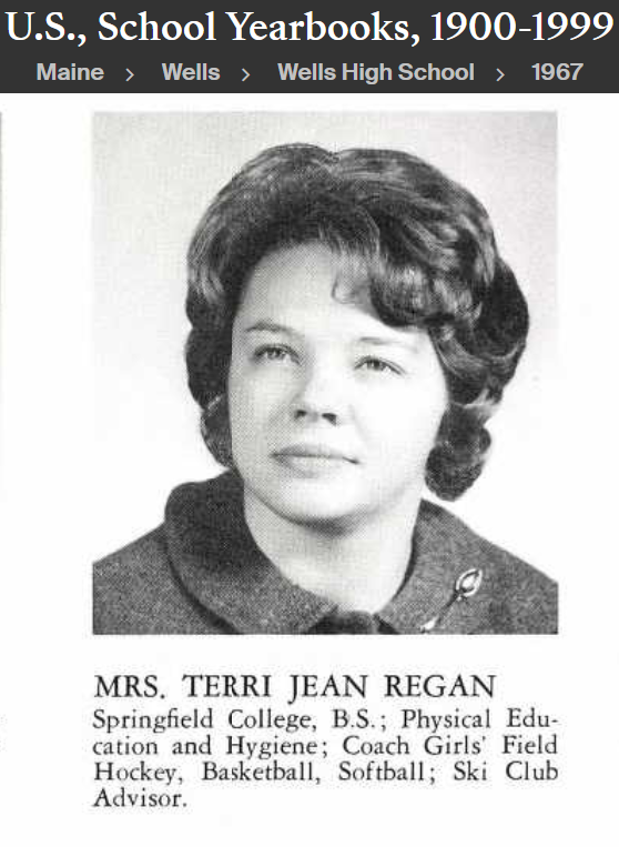 Terri Jean Daly-Regan--U.S., School Yearbooks, 1900-1999(1967)Teacher phys. Ed