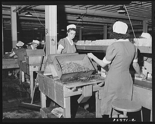 Bridgeton, New Jersey. Seabrook Farm. Packing string...