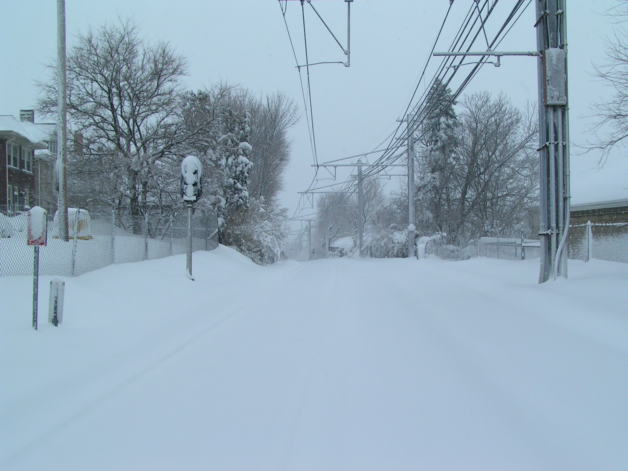 PITTSBURGH TROLLEY LINE IN BLIZZARD OF 1993