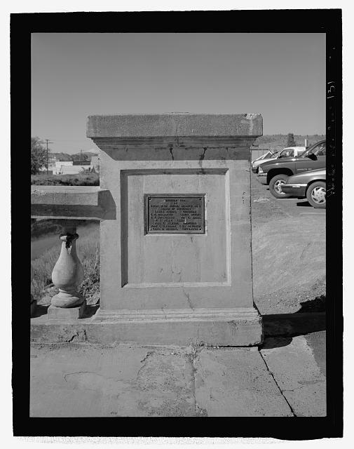 Detail view of the bridge dedication plaque - A Canal...