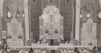First Communion - Close-up view of the Sanctuary