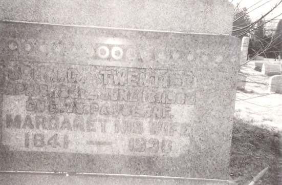 Johann Georg Twentier & Margaret Marburger gravestone