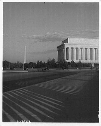 Lincoln Memorial. Rear view of Lincoln Memorial from on...