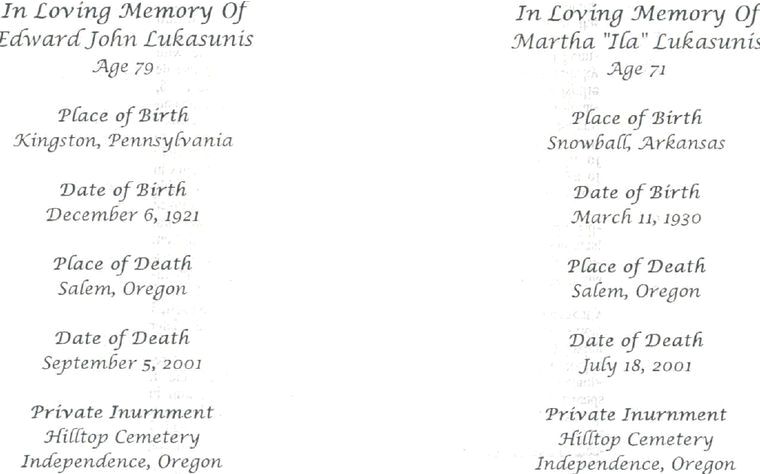Edward and Martha Lukaschunis