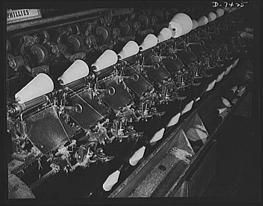 Discarded stockingss go to war. Bobbins of silk thread...