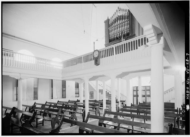 7. GENERAL INTERIOR VIEW OF REAR OF NAVE, SHOWING BALCONY...