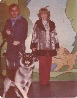 My dog "Ringo" German Shepard. Photo of Ringo, my husband Pat, and me just after he was trained.