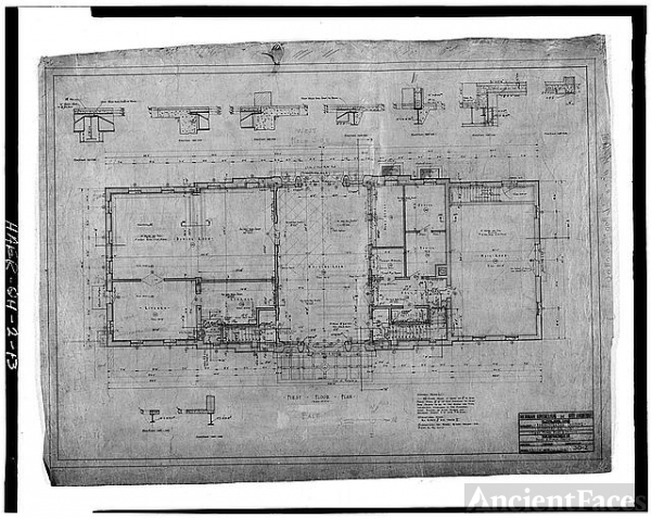 13. Drawing of first floor plan, Administration Building,...