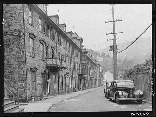 Old houses on Race Street. Mauch Chunk, Pennsylvania