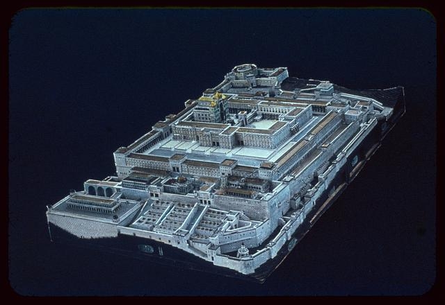 Models and maps. Model of Solomon's Temple and environs,...