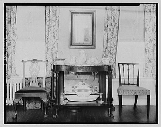 Furniture and other home furnishings. Table with china...