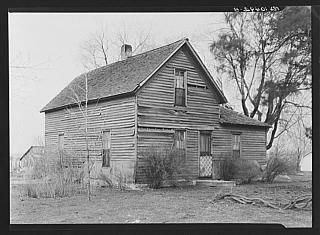 Farmhouse on C.V. Hibbs' eighty-acre farm near Boswell,...