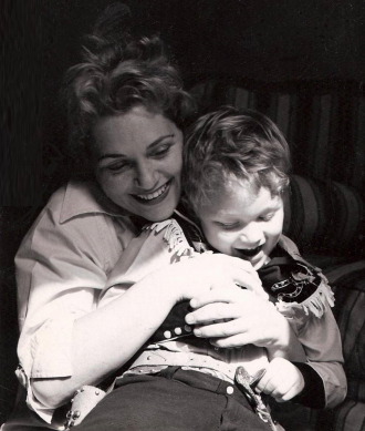 Jonathan Louis Oppenhein and his mother Judy Holliday.