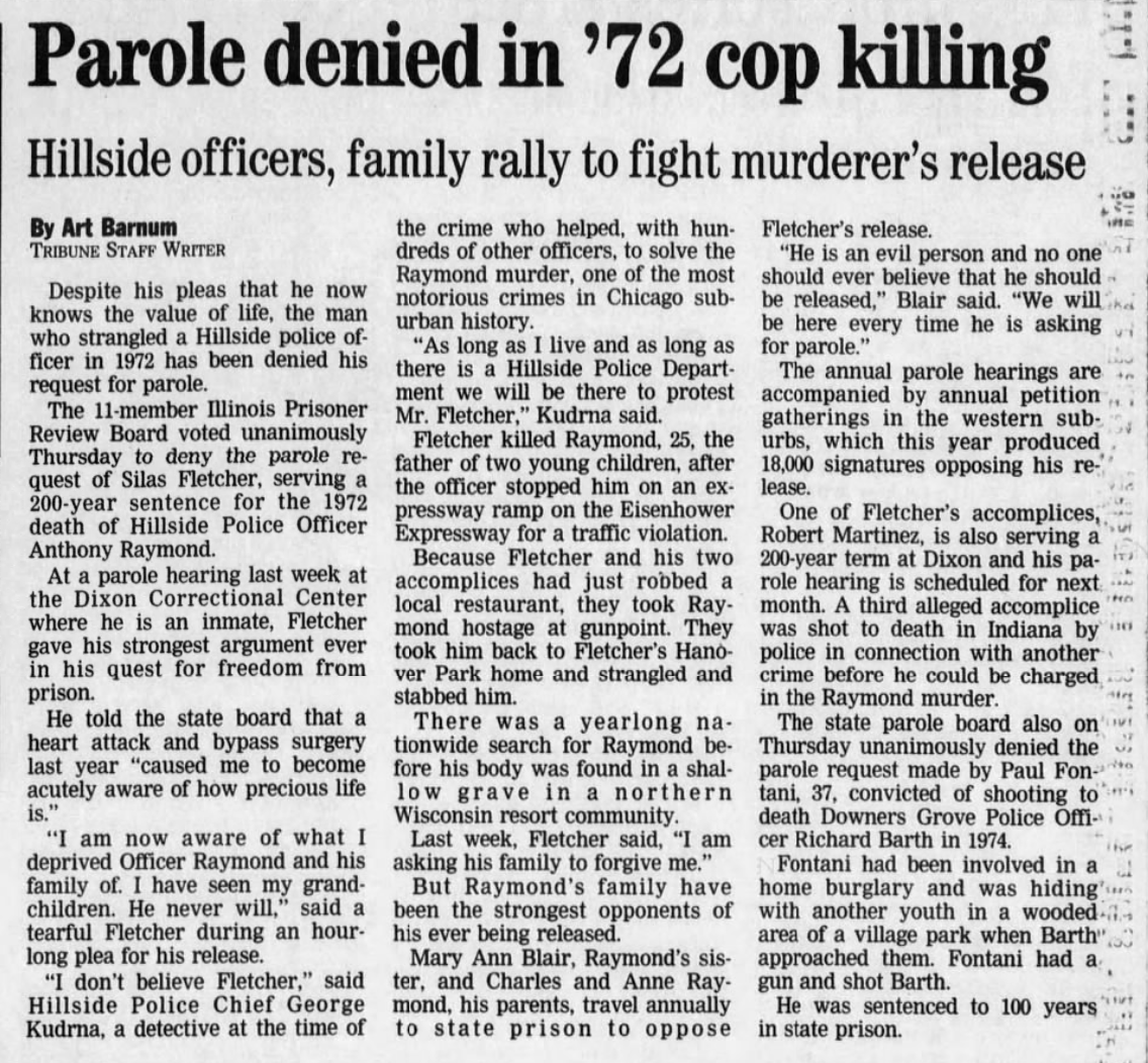 Parole denied in '72 cop killing Hillside officers, family rally to fight murderer's release