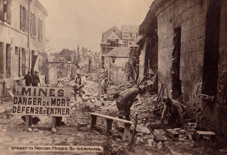 Street in Noyon Mined by Germans Street in Noyon Mined by Germans