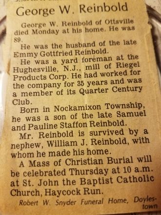 George Reinbold Obituary