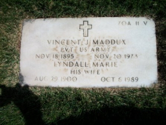Vincent J Maddux Gravesite