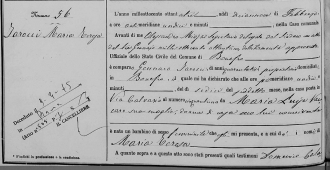 Mary Teresa Iarocci's Italian BirthRecord