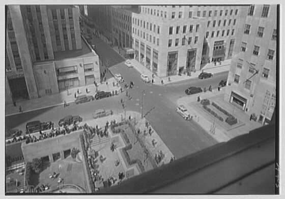 Rockefeller Center. Down view from British Building on...