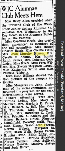 Jean Elaine (Murphy) Honan --Portland Press Herald (Portland, Maine)(14 dec 1950)